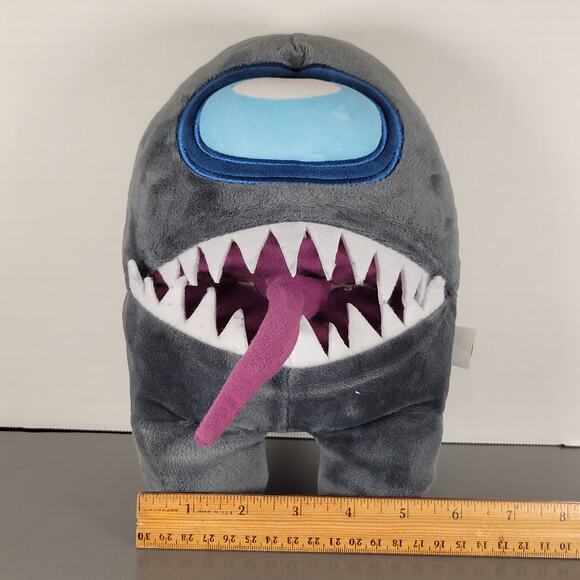 Among Us Plush Crewmate Impostor 12" Toy Gray with Teeth Tongue Toikido 2021 - Picture 4 of 15